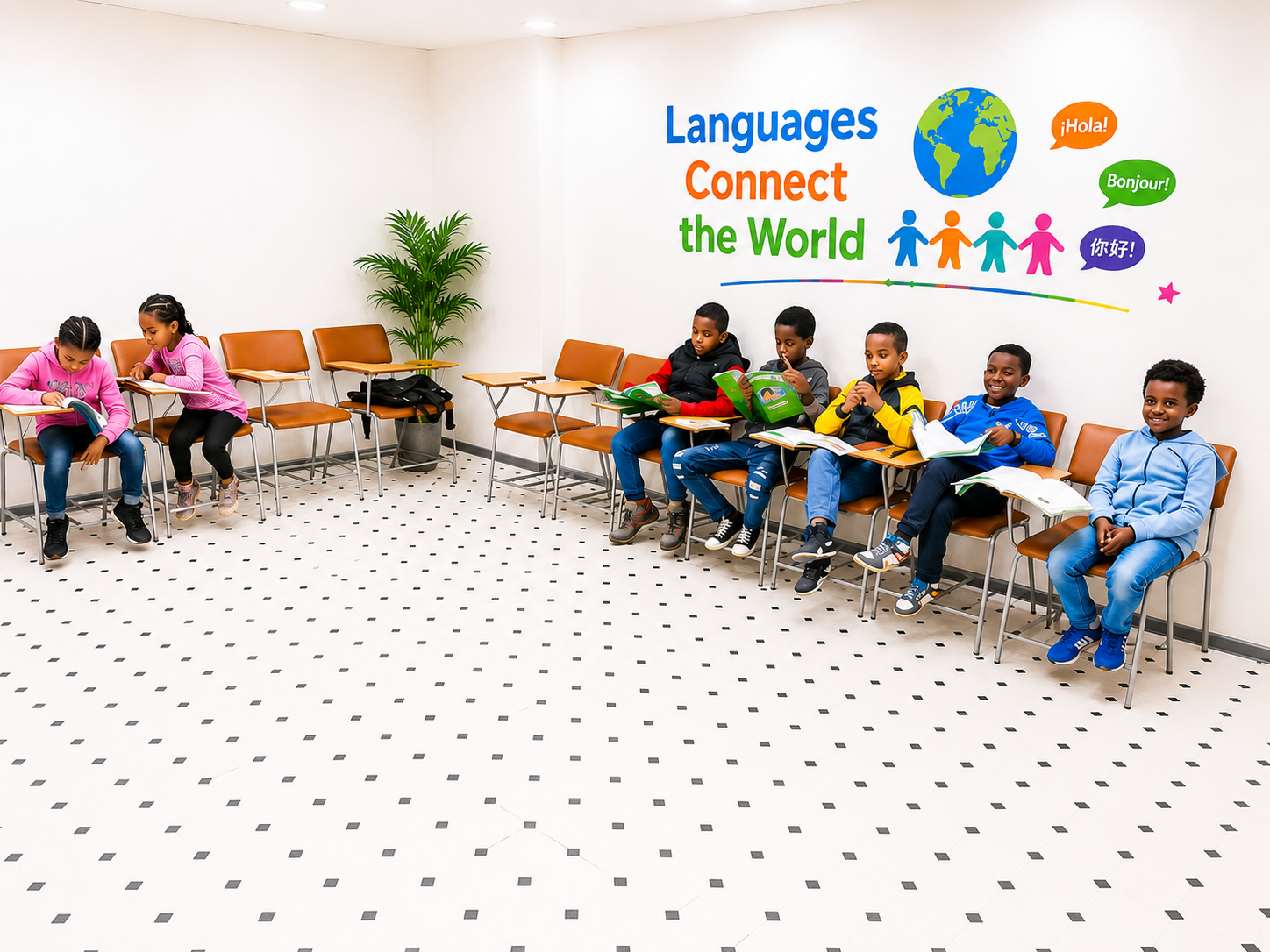 Focused one-on-one training session in a modern classroom